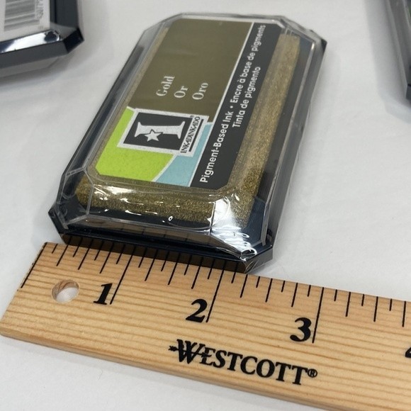 Inkadinkado Pigment Based Ink Stamp Pad Silver Gold 2 Each Crafts - Picture 12 of 13